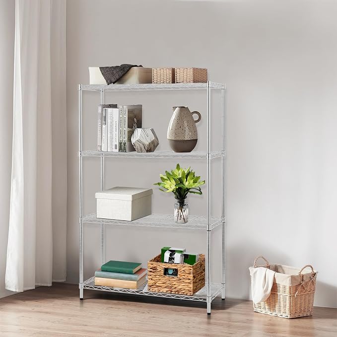 PayLessHere | 4-Tier Wire Shelf | 36"x14"x54" | Chrome | Adjustable Racks | - Image 2