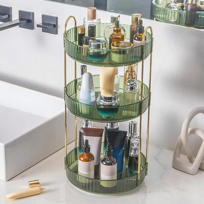 360° Rotating Makeup Organizer, Bathroom Make Up Spinning Holder Rack, Large by INVSSENEORGANIZERS
