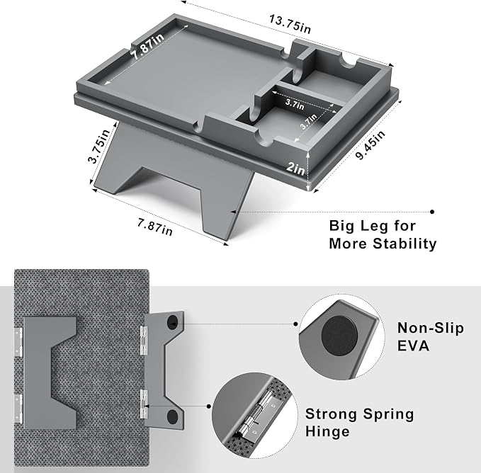 Couch Cup Holder Tray - 2 in 1 Couch Armrest Table - Sofa Armchair Caddy - Image 6