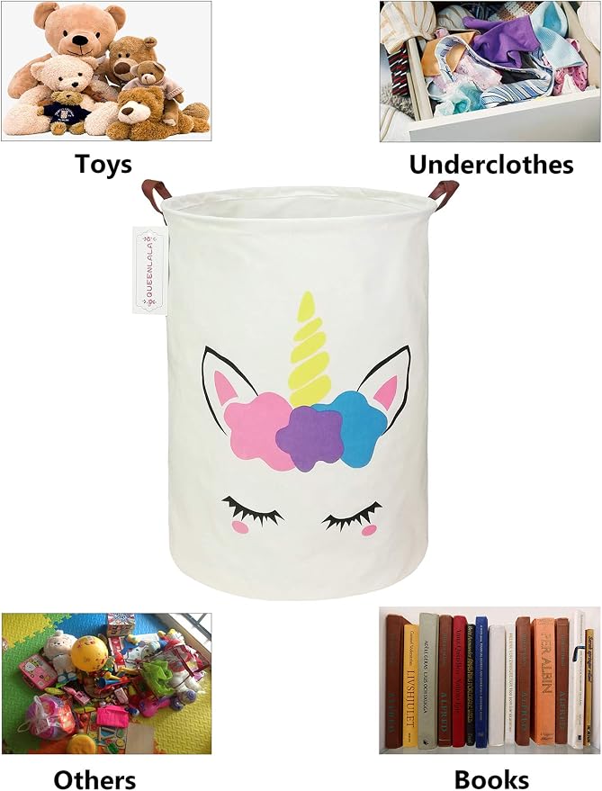 QUEENLALA Large Storage Basket, Laundry Hamper/Bathroom/Home Decor/Collapsible - Image 2
