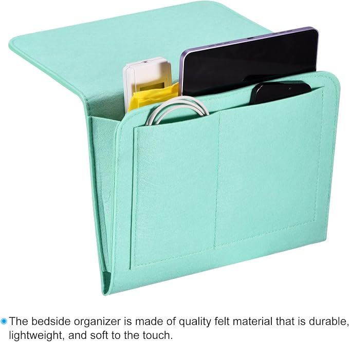 PATIKIL 11in Bedside Caddy, Bed Caddy Bedside Organizer Hanging Soft Felt 5 - Image 4