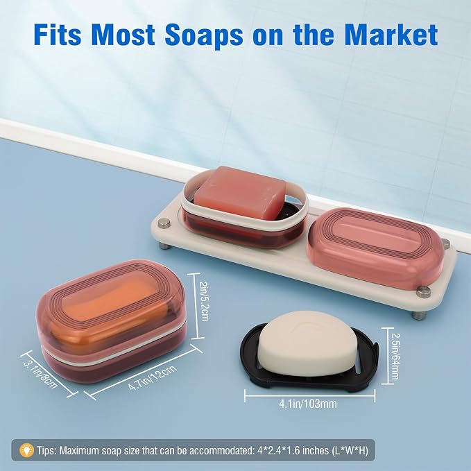 Travel Soap Container, Translucent Visible Soap Box, Travel Soap Holder - Image 2