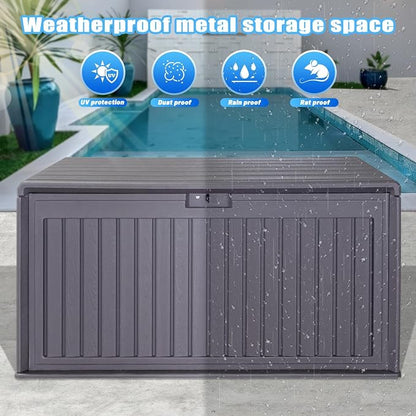 100 Gallon Outdoor Storage Box Waterproof, Resin Deck Box - Image 2