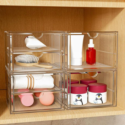 Acrylic Makeup Organizer, 4 Pack Drawer Organizer - Image 2