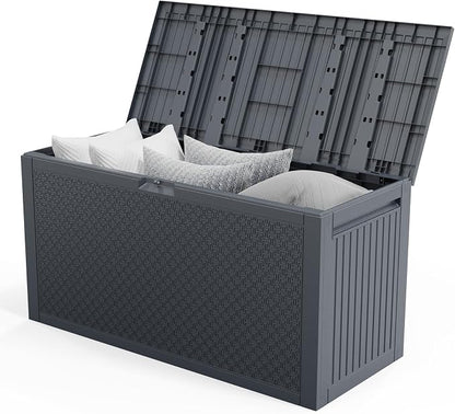 Vasitelan 90 Gallon Outdoor Storage Deck Box, Backyard Lockable Outside by Vasitelan