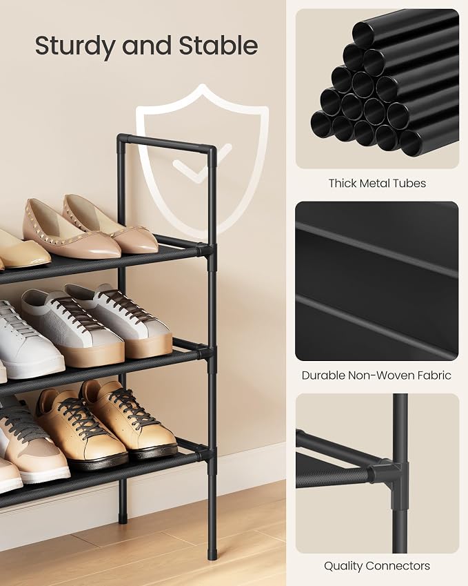 SONGMICS 3-Tier Shoe Rack, Shoe Storage - Image 4