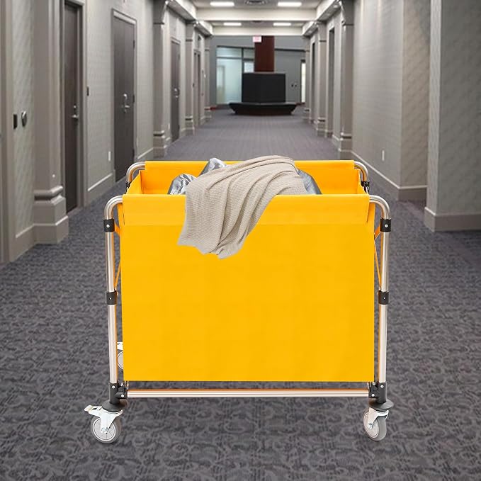 Commercial Laundry Cart with Wheels, Folding Laundry Hamper Cart, Heavy Duty - Image 9