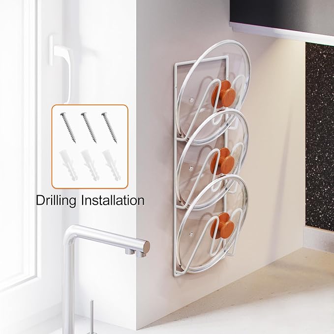 2 Pack Pot Lid Organizer Rack, 6-Tier Pot Lids Holder - Image 5