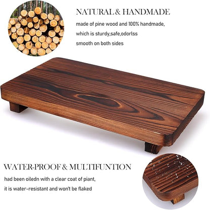 Farmhouse Bathroom Counter Tray Wood Risers Display Stands Kitchen Countertop - Image 4