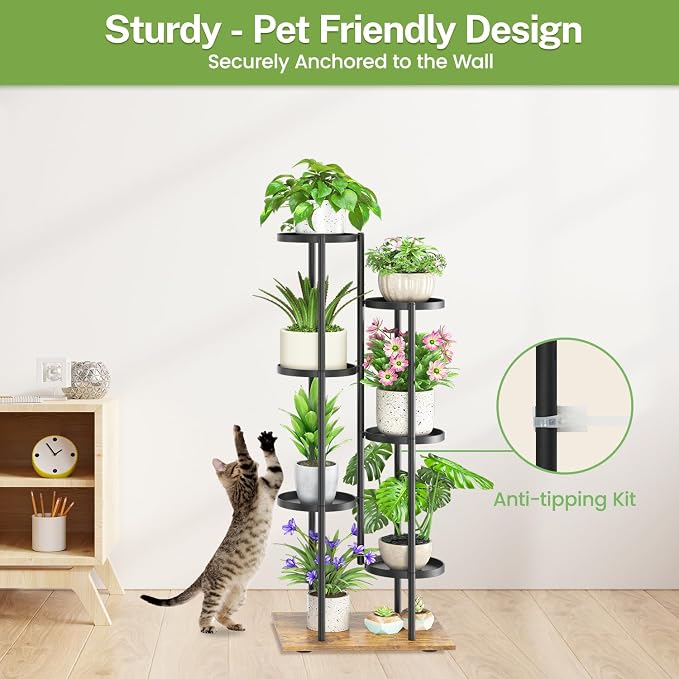iDavosic.ly 6 Tier Plant Stand Indoor Outdoor, Tiered Corner Multiple Flower - Image 3
