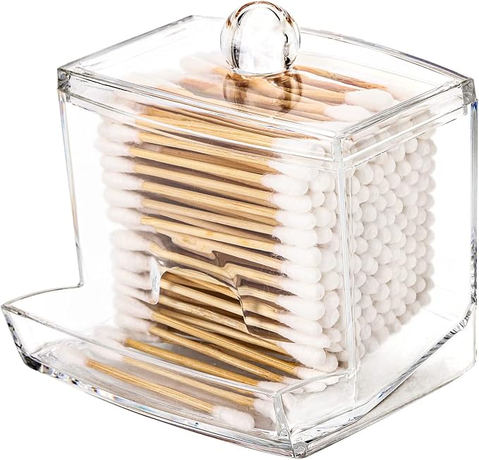 Tbestmax 10oz Qtip Holder Dispenser Big Clear Bathroom Organizer Accessories by Tbestmax