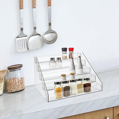 WUIVIUT Spice Rack Organizer For Cabinet, 1 4/5 in/Tier Acrylic Tiered Spice - Image 6