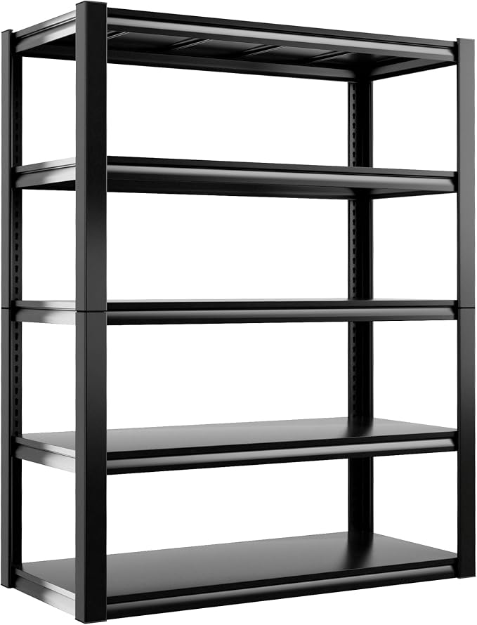 REIBII 2500LBS Garage Shelving 72" H Storage Shelves 39.8" W Metal Shelving by REIBII