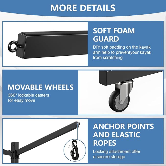 Kayak Storage Rack, Heavy Duty Freestanding Kayak Rack - Image 5