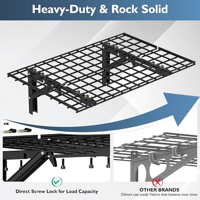 Folding Garage Wall Shelves, 660 lbs Capacity Space Saving Floating Racks - Image 5