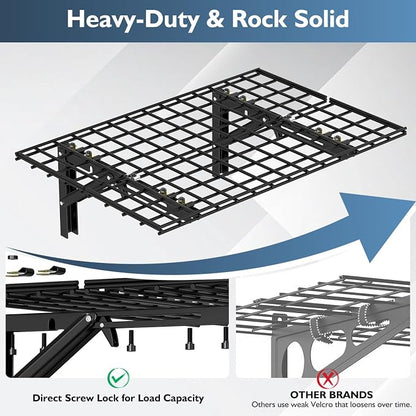 Folding Garage Wall Shelves, 660 lbs Capacity Space Saving Floating Racks - Image 5