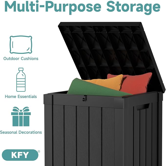 50 Gallon Waterproof Resin Deck Box, UV Resistant Outdoor Storage - Image 5