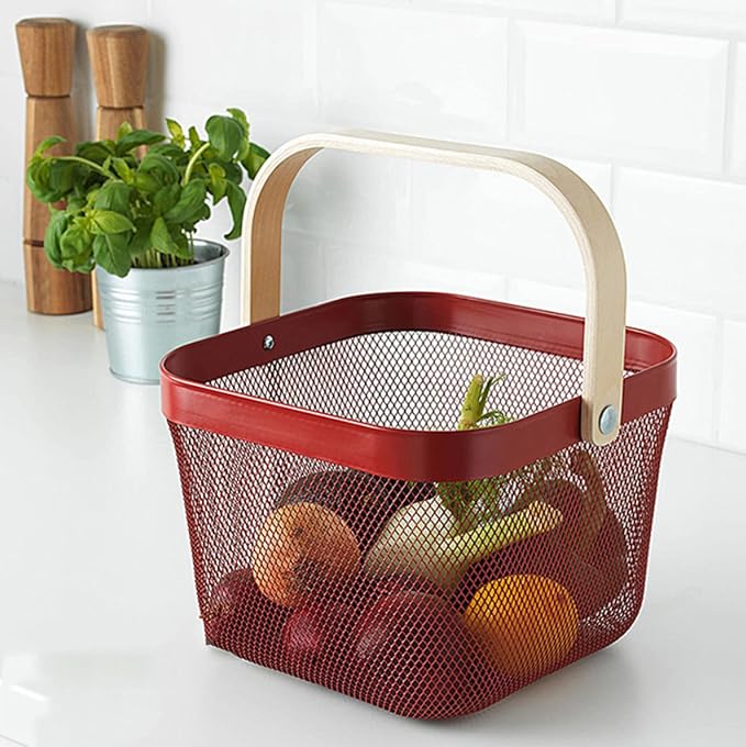 AJIODA Metal Mesh Steel Basket, Storage Organizer Basket Multi-functional - Image 5