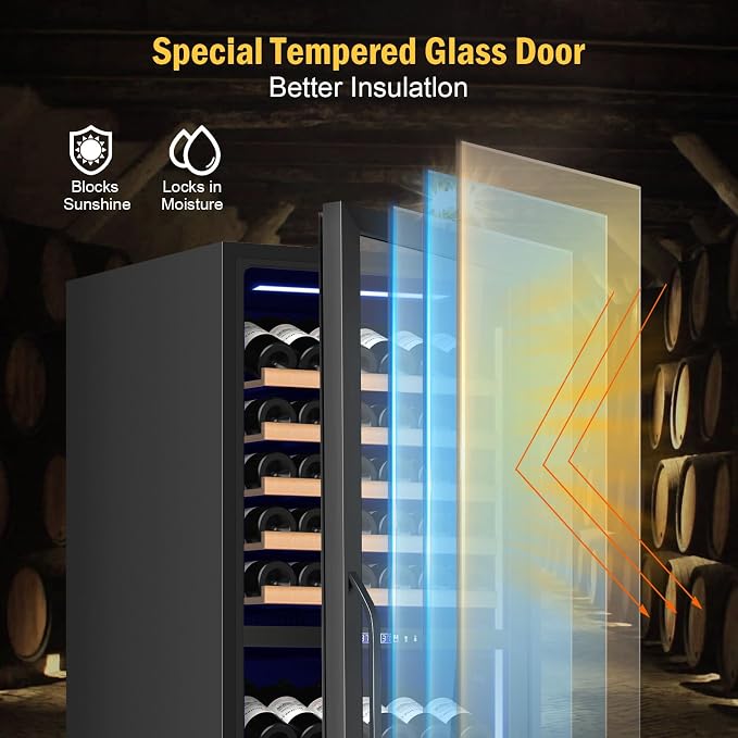 Wine Fridge Dual Zone, Freestanding Wine Cooler Refrigerator 180 Bottles Large - Image 4
