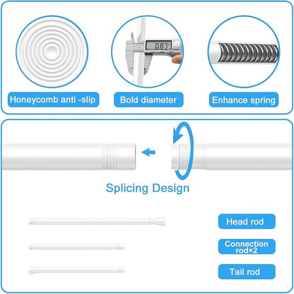 2 Pack Spring Tension Rod, Adjustable 30-64 Inch No Drill, Fits Windows Kitchen - Image 3