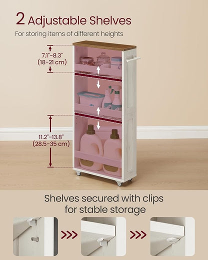 VASAGLE 4-Tier Slide-Out Storage Cart, Slim Kitchen Cart - Image 3