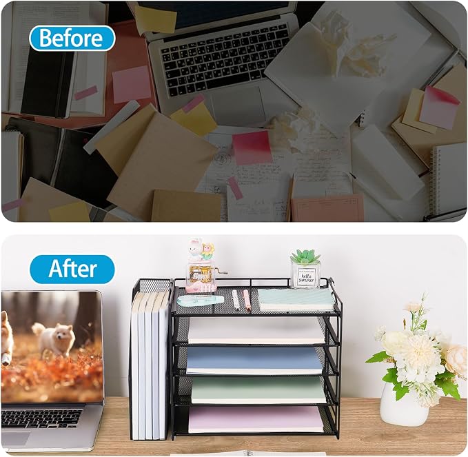AUPSEN Desk Organizers and Accessories, 5-Tier Desktop Paper File Organizer - Image 5