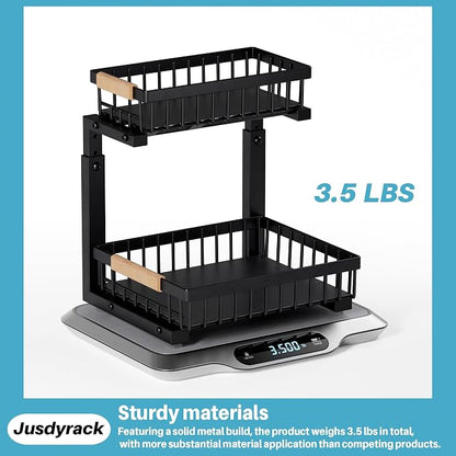 Under Sink Organizer, 2 Packs 2 Tier Sliding Pull Out Cabinet Storage Shelf - Image 7
