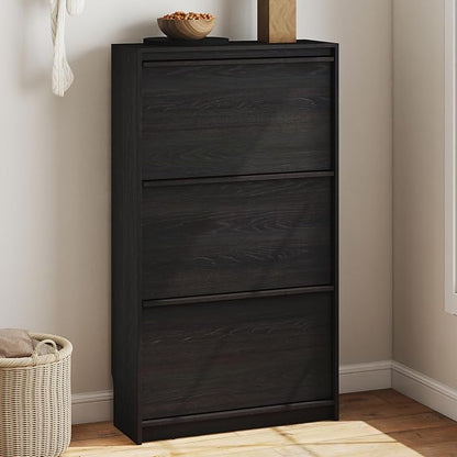 Shoe Cabinet with 3 Flip Drawers, 23.62" W Narrow Shoe Storage Cabinet by RYWI11OUSE