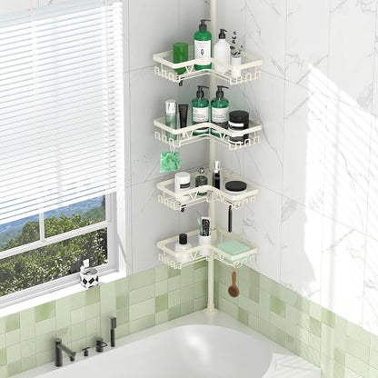 DAOYA Corner Shower Caddy Tension Pole, 4-Tier Adjustable Corner Shower Caddy - Image 6