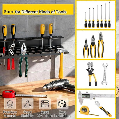 Metal Screwdriver Organizer, 15.75inch Utility Wall Mount Tool Organizer - Image 2