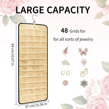 Bloss Hanging Jewelry Organizer-48 Pockets Dual-Sided Hanging Jewelry - Image 3