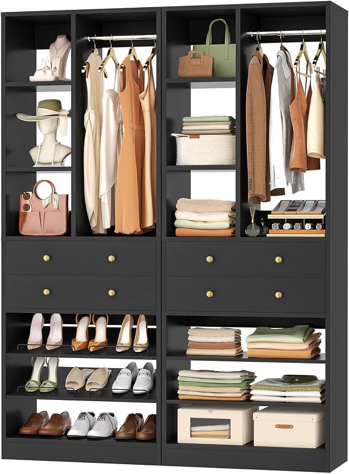 Besiost Closet System, 55.5"/4.6 FT Closet Organizer System by Besiost