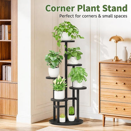 LASZOLA 5 Tiered Wood Plant Stand Indoor Corner, Flower Holder Rack Tall - Image 2