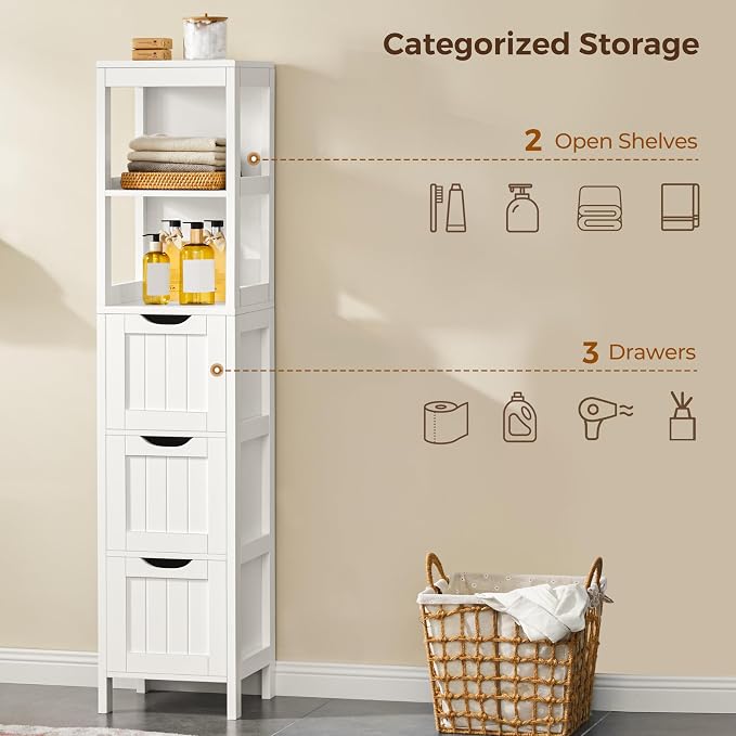 Yaheetech 56" Tall Narrow Bathroom Storage Cabinet - Image 7