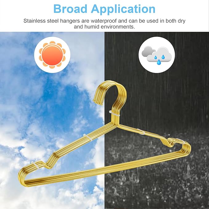 Gold Hangers for Clothes, Ultra Thin Metal Clothes Hangers Heavy Duty Coat - Image 6