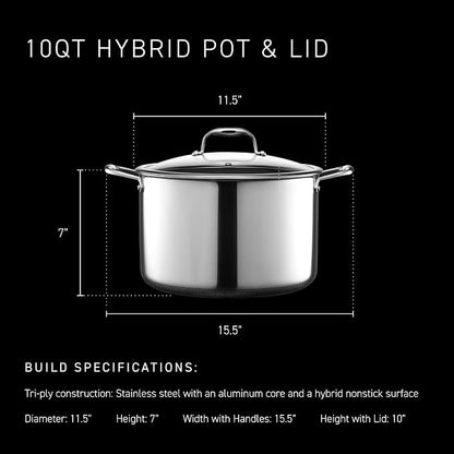 HexClad Hybrid Nonstick 10-Quart Stockpot - Image 3