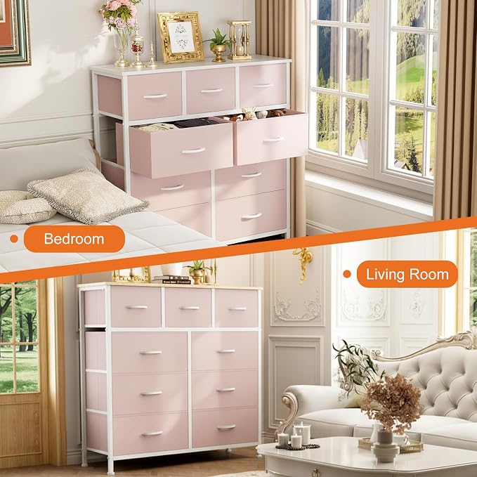 Sweetcrispy 9 Drawer Fabric Dresser Storage Tower - Image 4