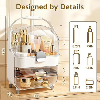Makeup Organizer with Drawers-Cosmetic Display Case - Image 2