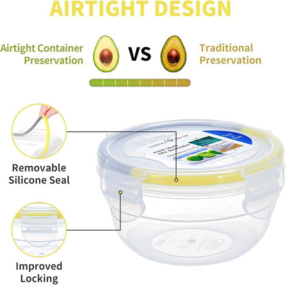 KIGI Small Plastic Bowls with Lid, Leakproof Round Food Storage Container Set - Image 3
