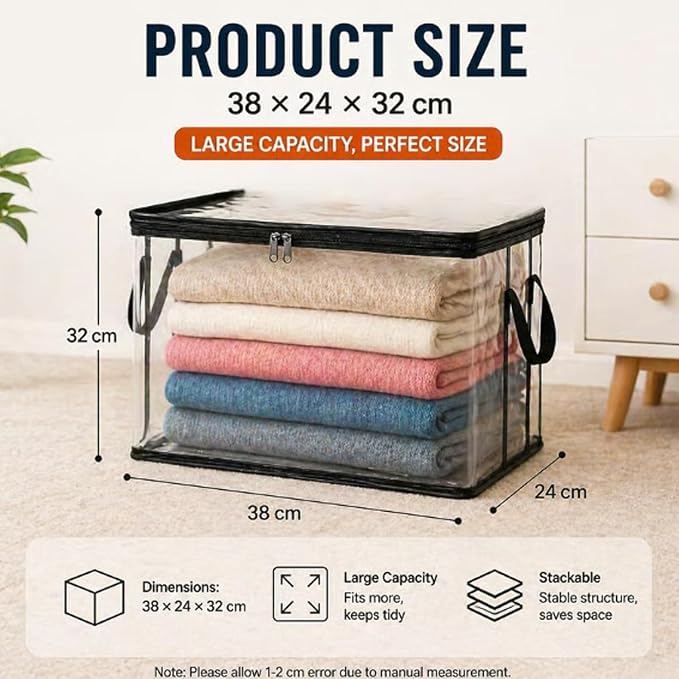 Large Clear Thick Plastic Storage Box - Image 2
