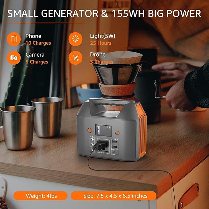 EnginStar Portable Power Station 150W 155Wh Solar Generator 110V 42000mAh - Image 2