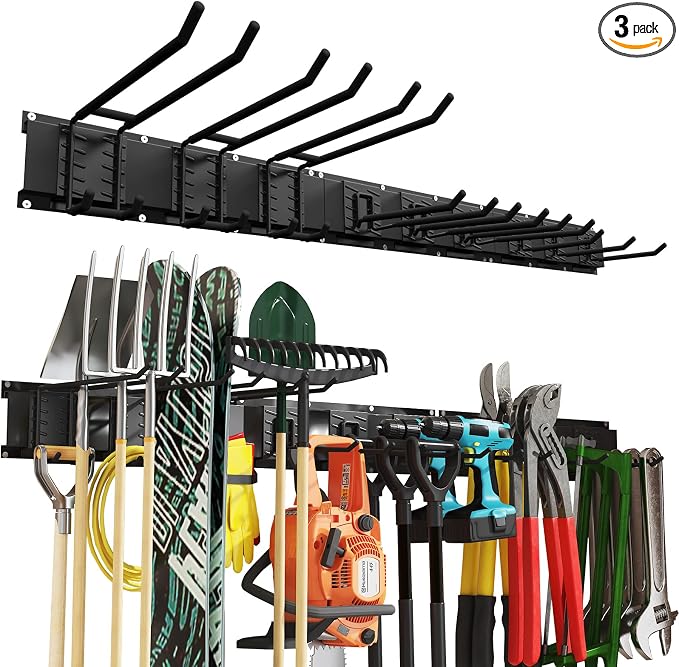 48 Inches Garage Organization, Wall Mount Garden Tool Organizer, 660lbs by Howzone