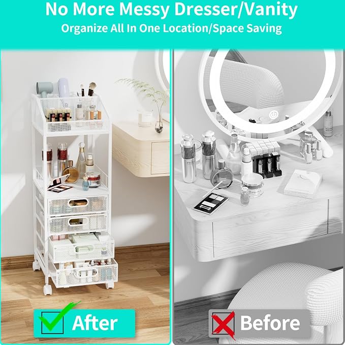 HapiRm Makeup Organizer Storage Cart - Image 4