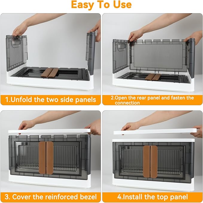 Storage Box, Cabinet with Lids, 8.4 Gallon Capacity, With Double Door and Lock - Image 5