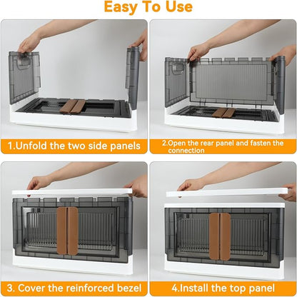 Storage Box, Cabinet with Lids, 8.4 Gallon Capacity, With Double Door and Lock - Image 5
