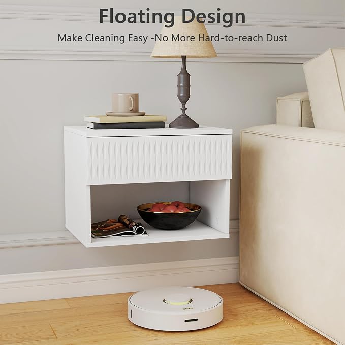 Floating Nightstand Set of 2, Modern Bedside Tables - Image 5