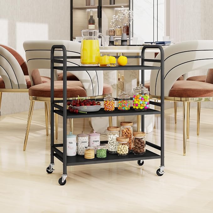 HDANI 3 Tier Metal Utility Multipurpose Rolling Cart, Large Capacity Heavy Duty - Image 3