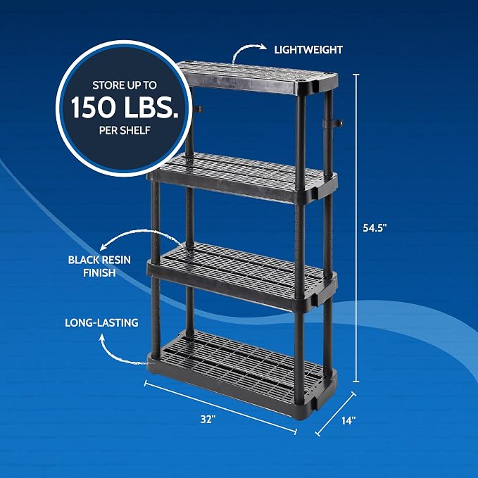 Gracious Living 4-Tier Medium-Duty Home and Garage Storage Organizer Shelves - Image 3