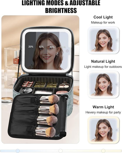Relavel Travel Makeup Bag With LED Mirror - Image 3