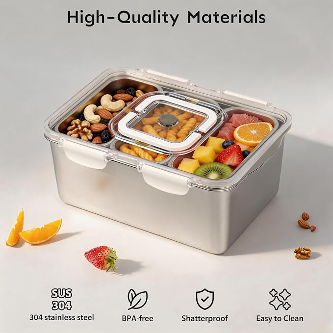 8 PCS Large Stainless Steel Food Storage Containers - Image 4
